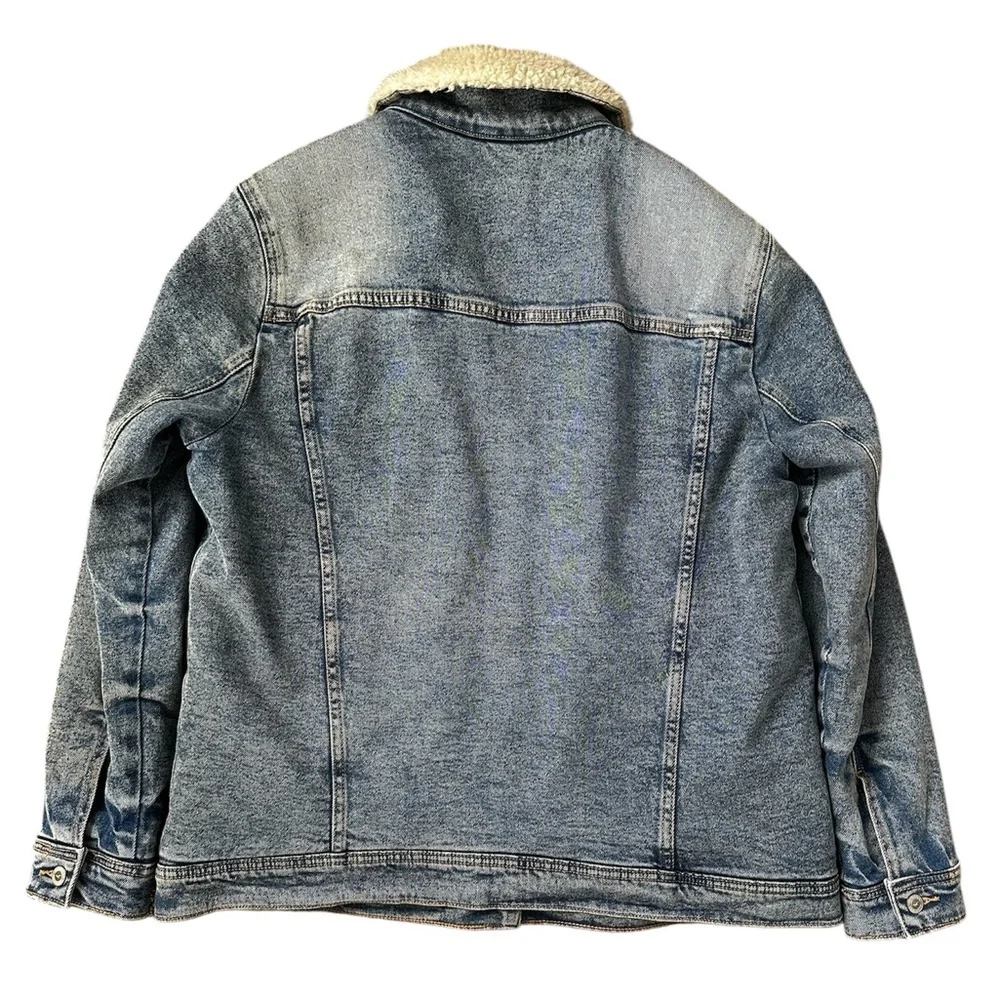 Hollister Sherpa-Lined Denim Jacket Size XL - Picture 2 of 7